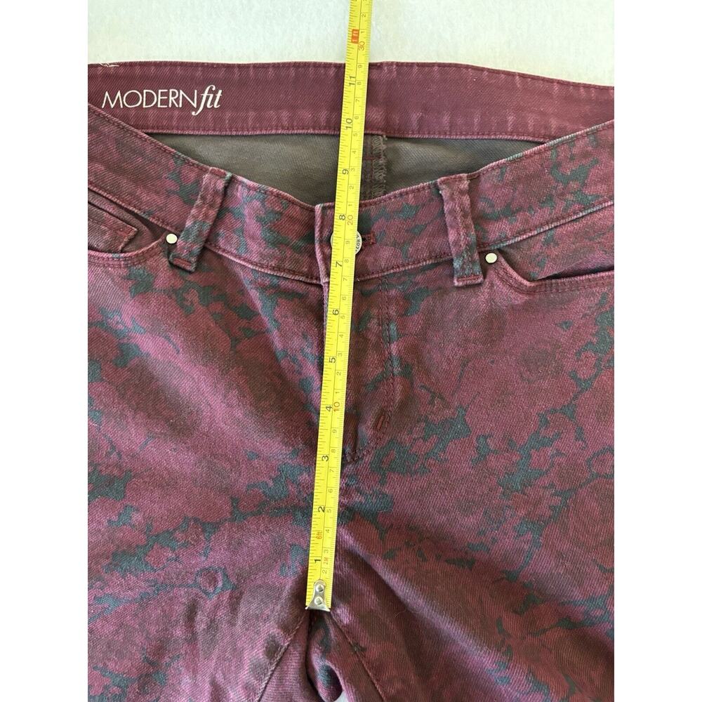 Ann Taylor Modern Fit Jeans Size 10 Purple‎ & Black Straight Stretch Denim (b1) - Picture 4 of 7